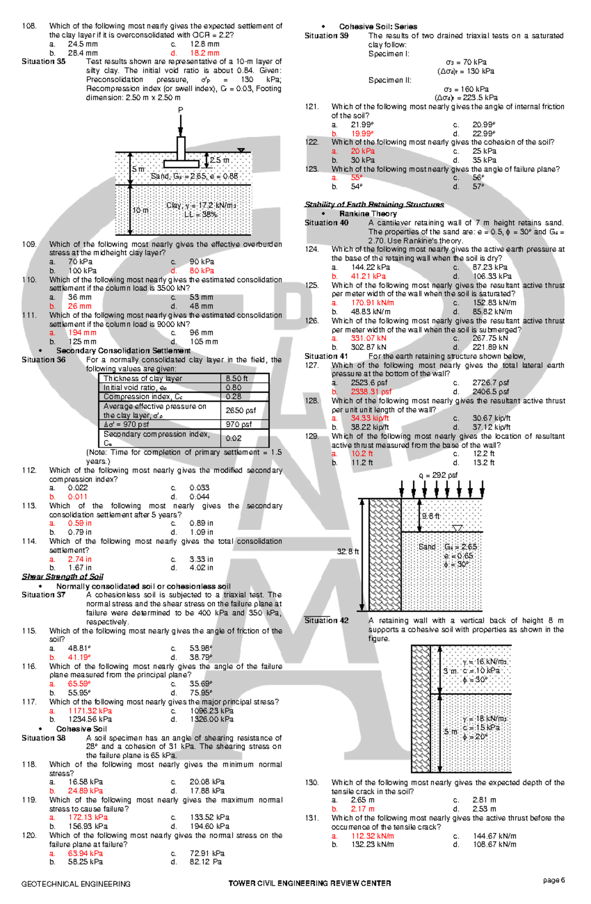 Geotechnical Engineering Review: NOV 2020 Exam Prep - Page 6 - Studocu