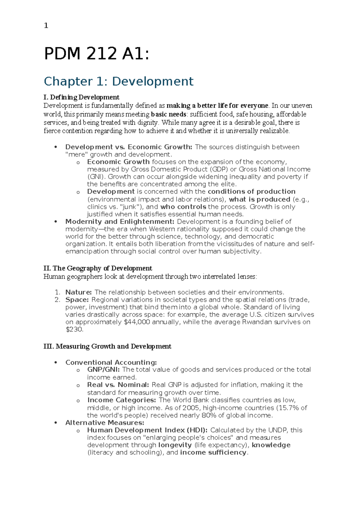 PDM 212 A1: Chapter 1 Study Guide on Development Concepts - Studocu
