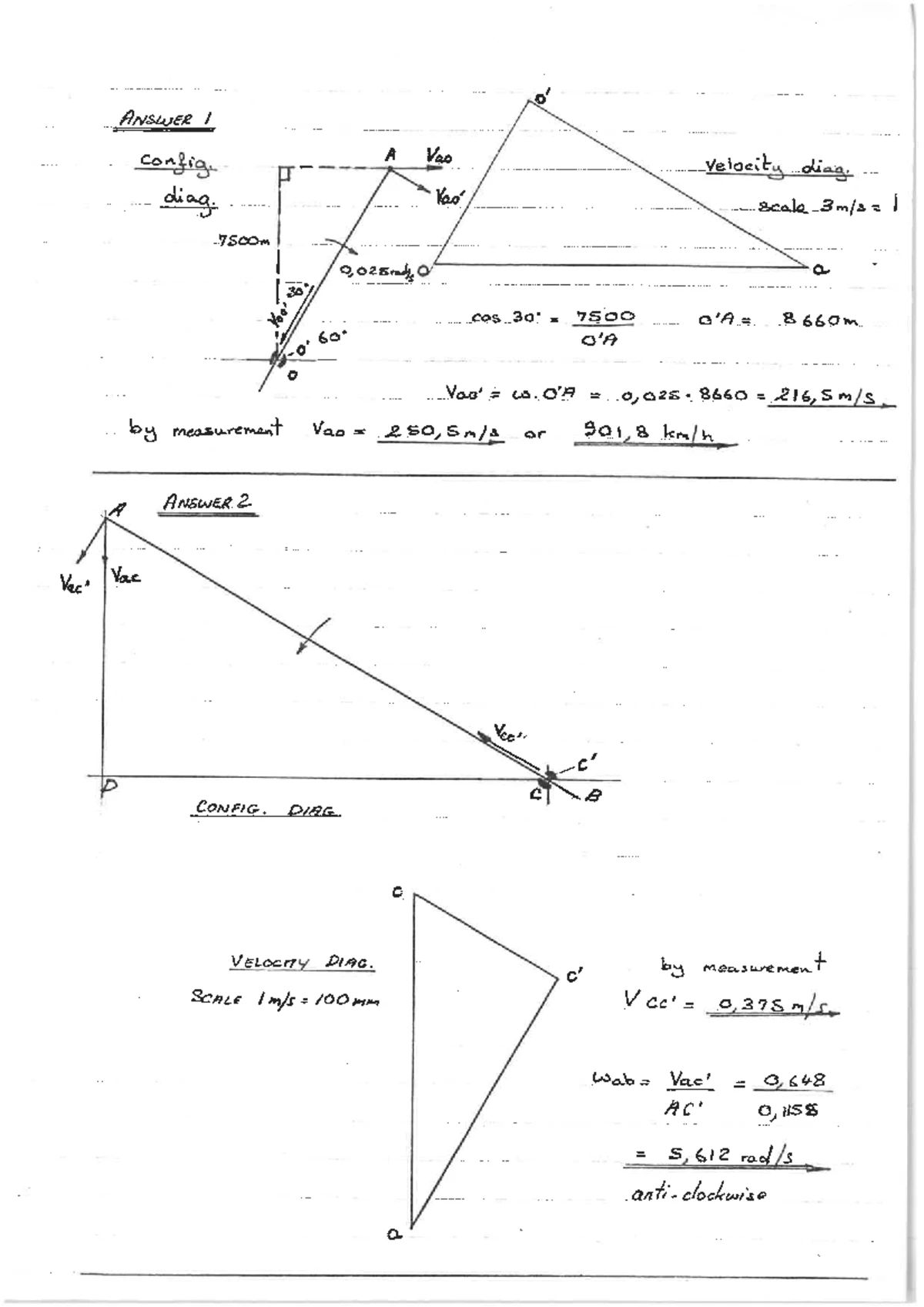 Exercise 11 - Tutorial Velocity Diagrams - Q1 Solution Analysis - Studocu