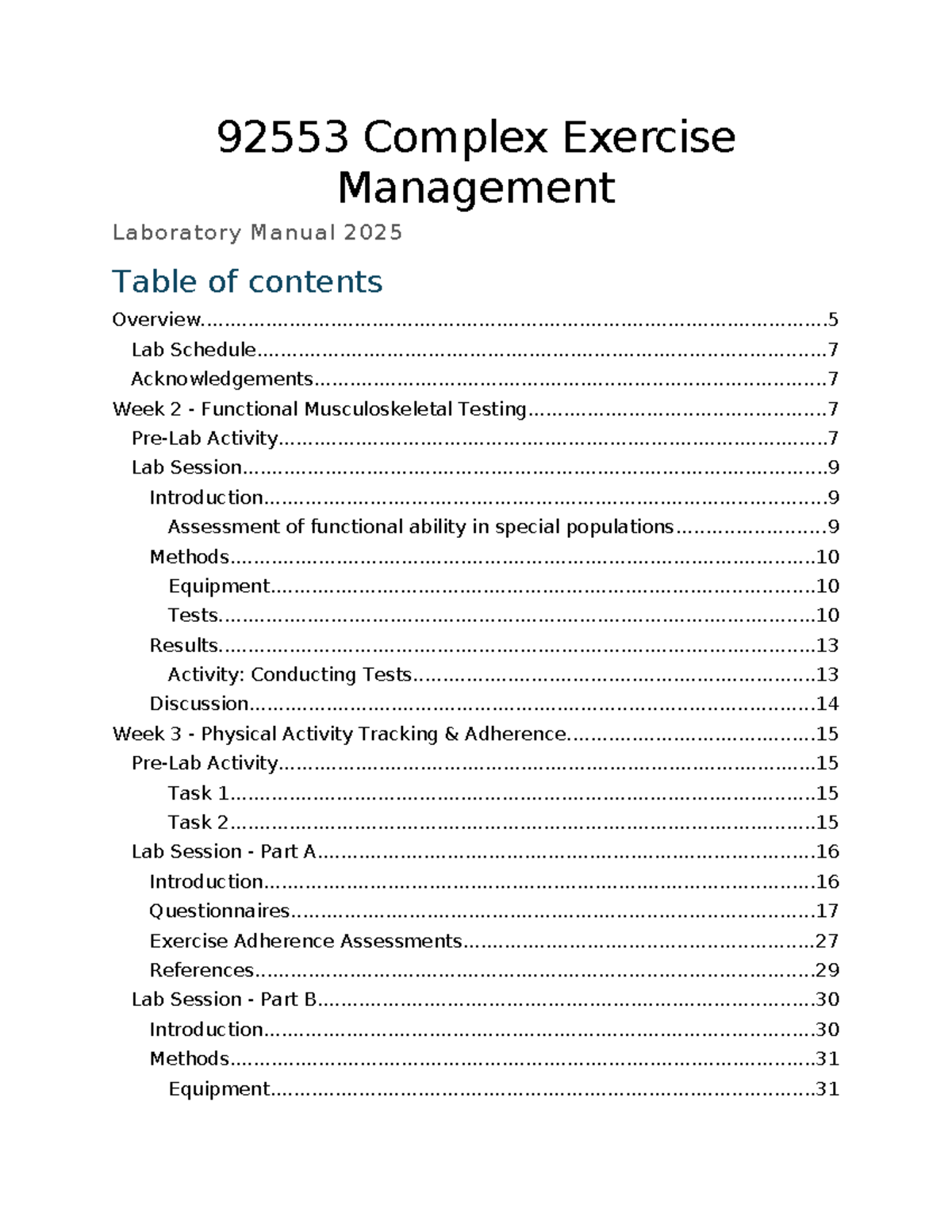 92553 Complex Exercise Management Lab Manual: Comprehensive Overview ...