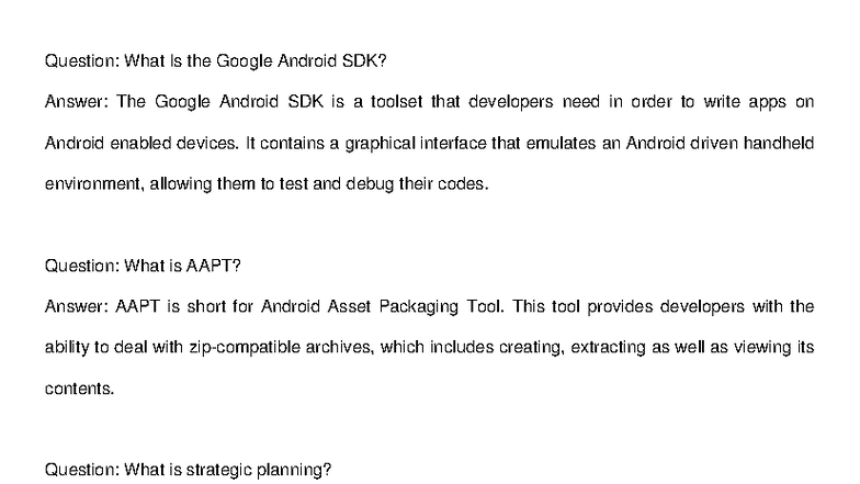 Android SDK Overview and Key Concepts for Development - Studocu
