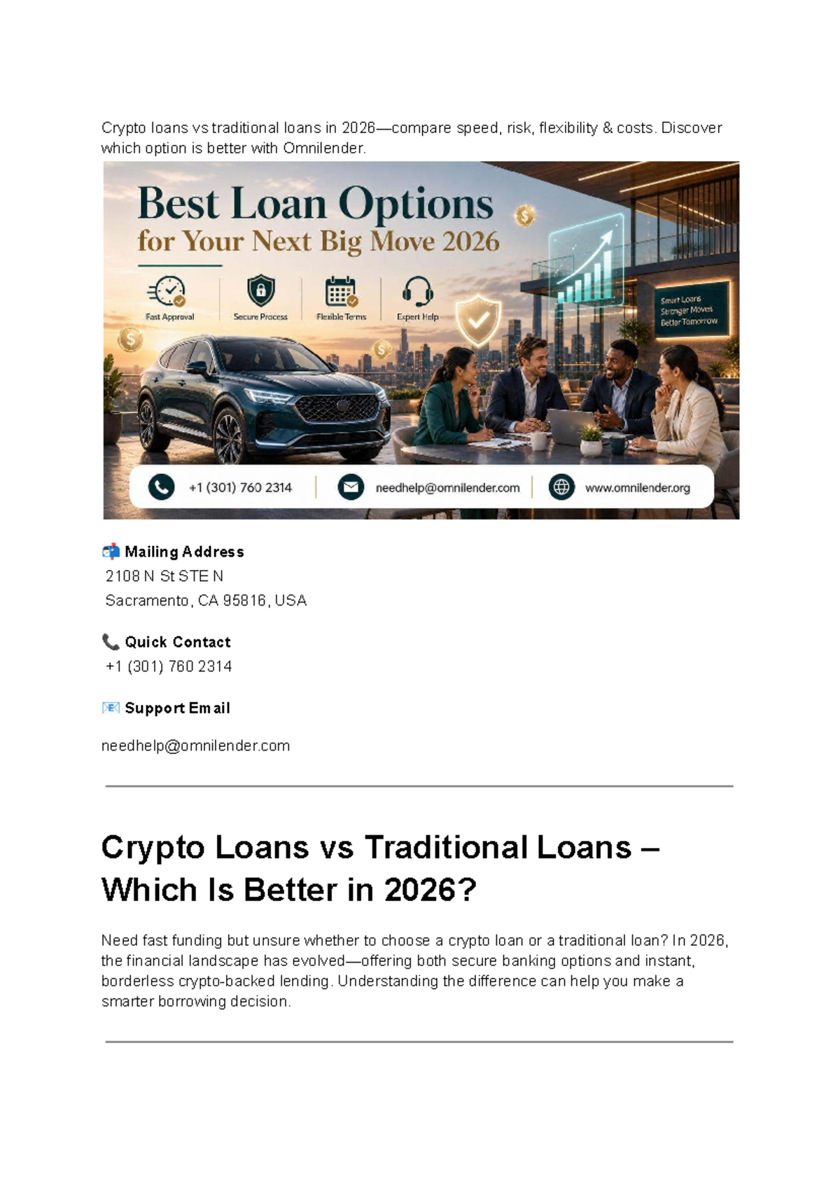 Crypto Loans vs Traditional Loans: A 2026 Comparison Guide - Studocu