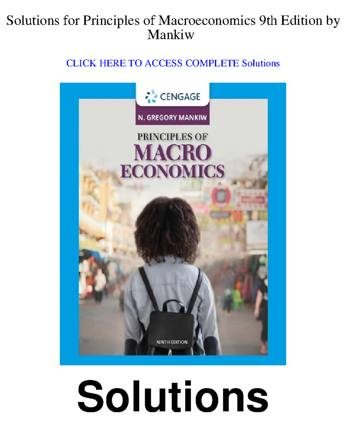 Solutions for Principles of Macroeconomics (9th Ed) by Mankiw: Chapter ...