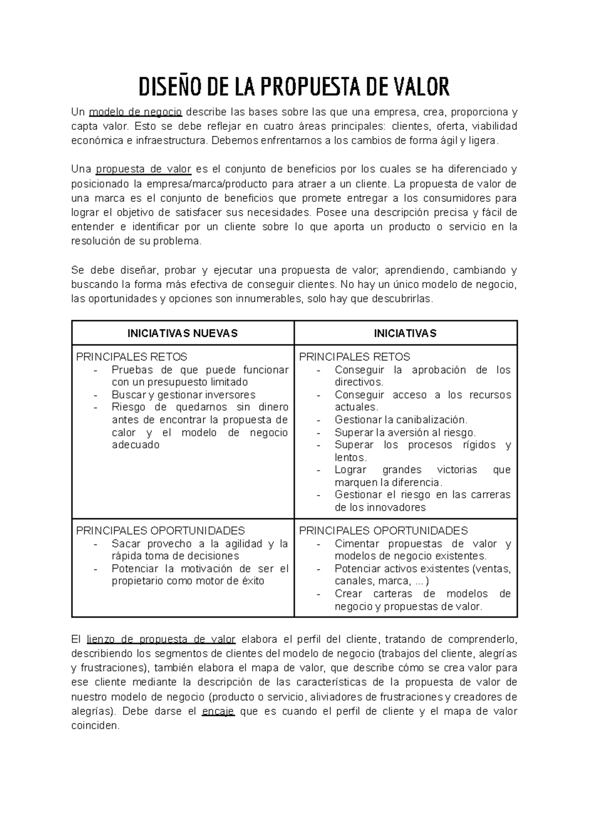 Tema 6: Diseño de la Propuesta de Valor en Modelos de Negocio - Studocu