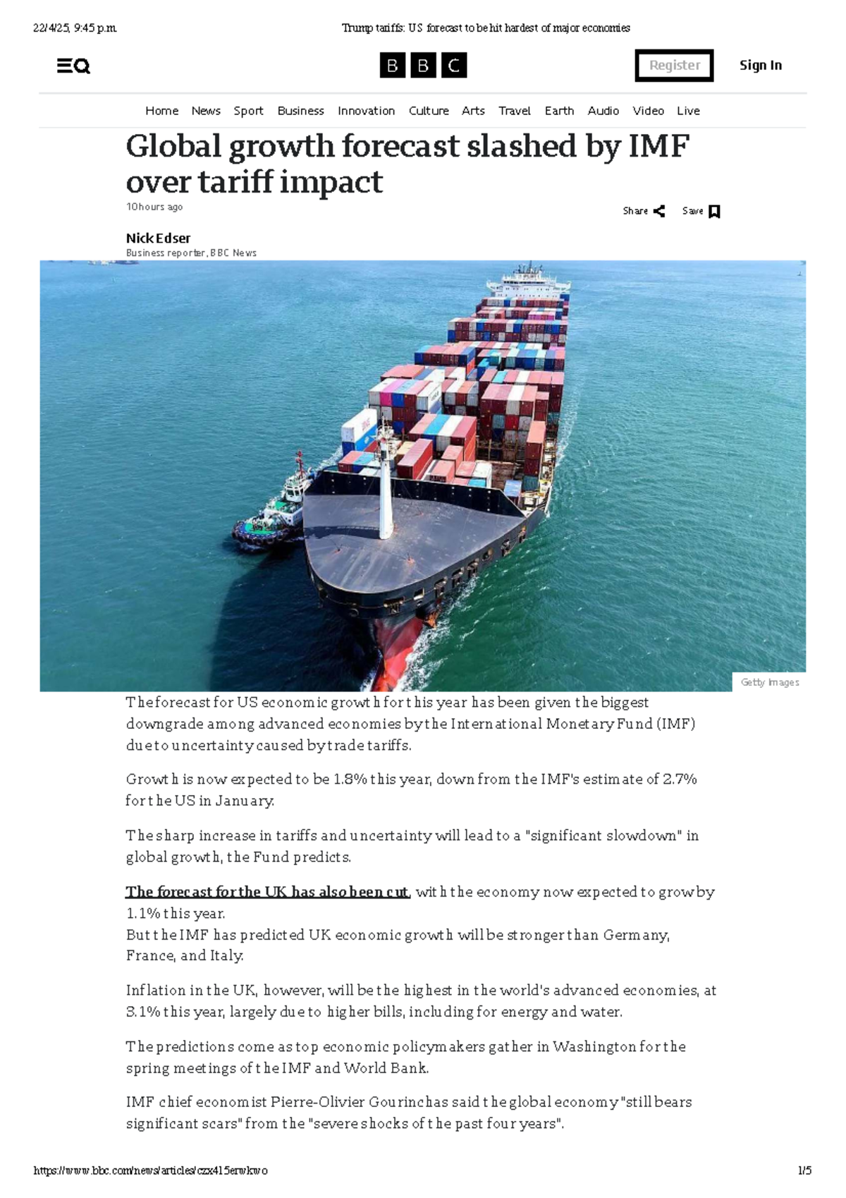 Trump tariffs US forecast to be hit hardest of major economies - Global ...