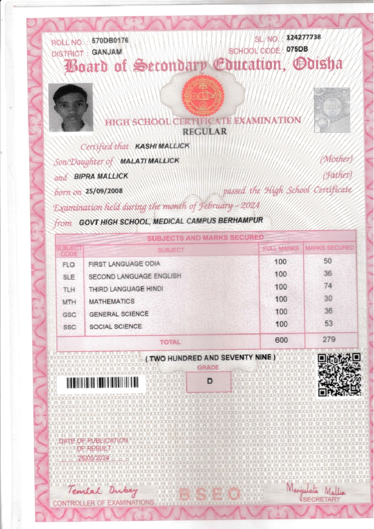 10th 11zon - SDFSDF - ROLL NO. : 570DB0176 SL NO. DISTRICT : GANJAM ...
