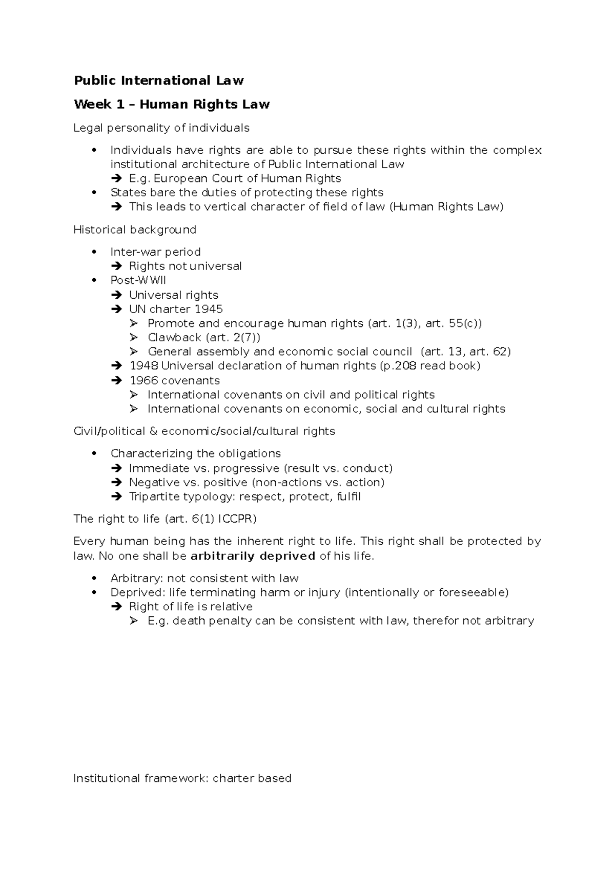 PIL 101: Week 1 Summary on Human Rights Law and Legal Personality ...