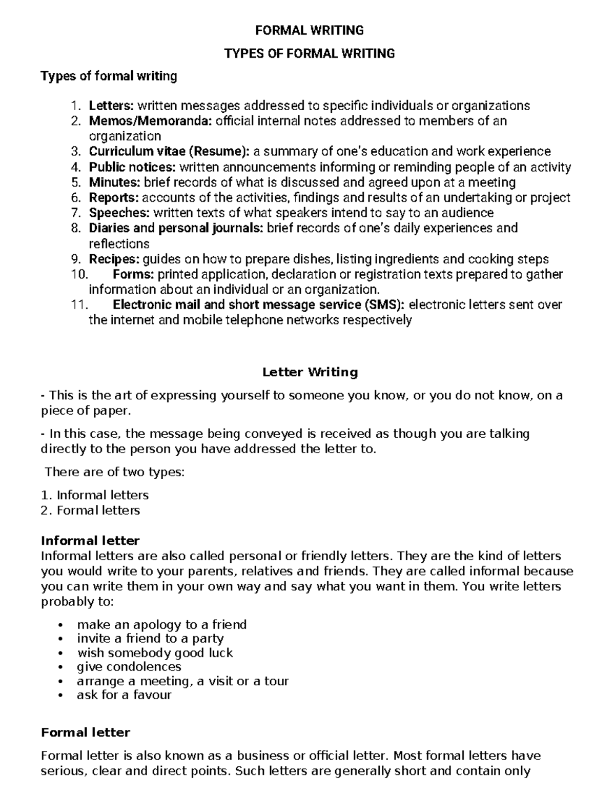 Formal Writing: Key Types and Guidelines for Effective Communication ...