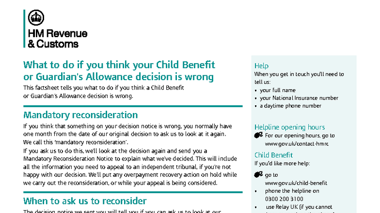 CH24A - Guide to Requesting a Mandatory Reconsideration for Child ...