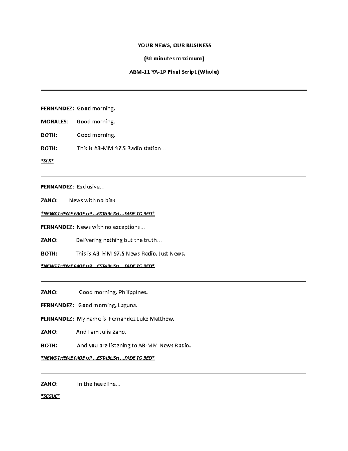 Final Script - Letter practice also - YOUR NEWS, OUR BUSINESS (30 ...