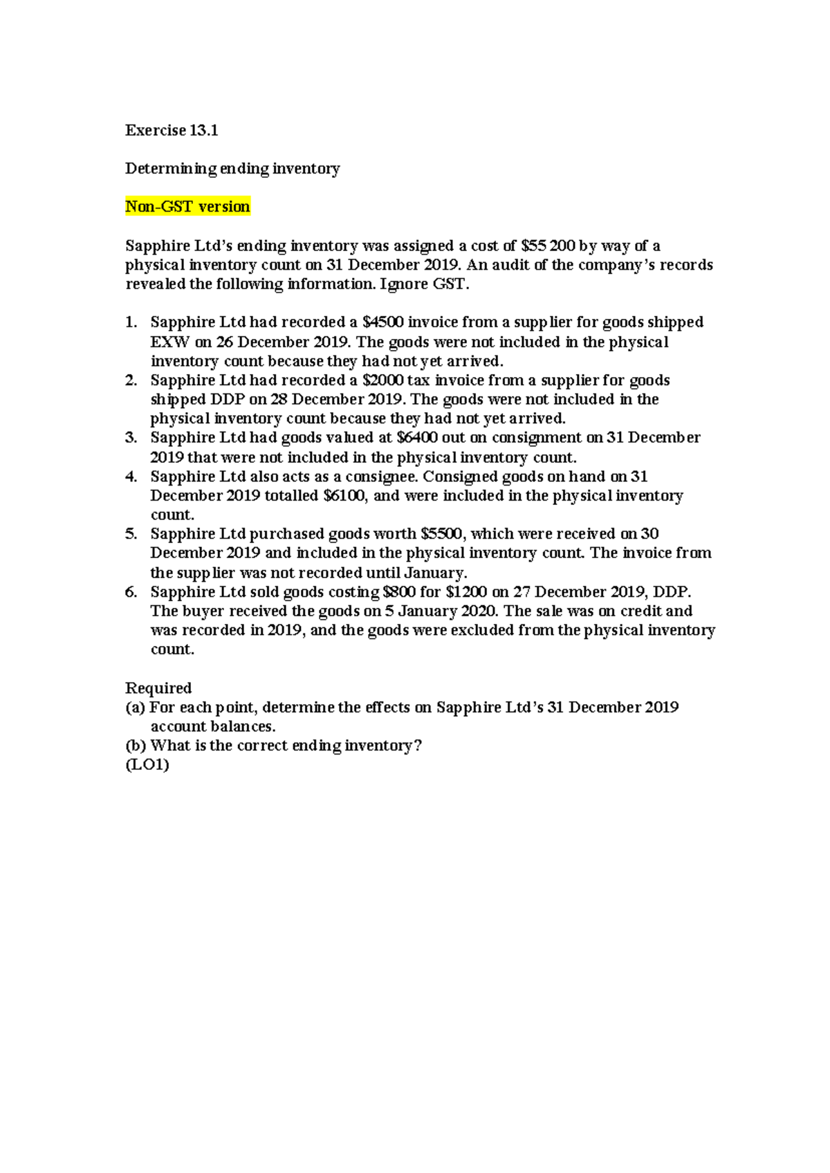 MAA261 T2 2021 Week 5 Inventory Homework Solutions and Analysis - Studocu