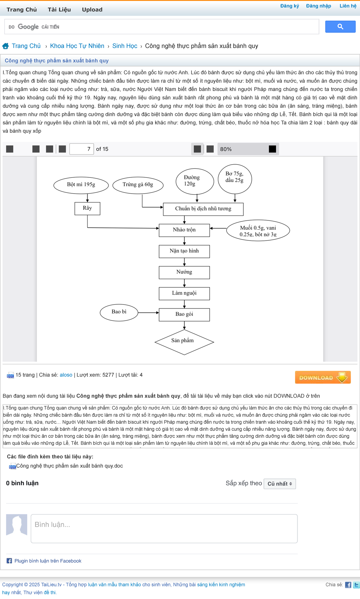Công Nghệ Thực Phẩm Sản Xuất Bánh Quy - Tài Liệu & Ebook Hướng Dẫn - Document Preview