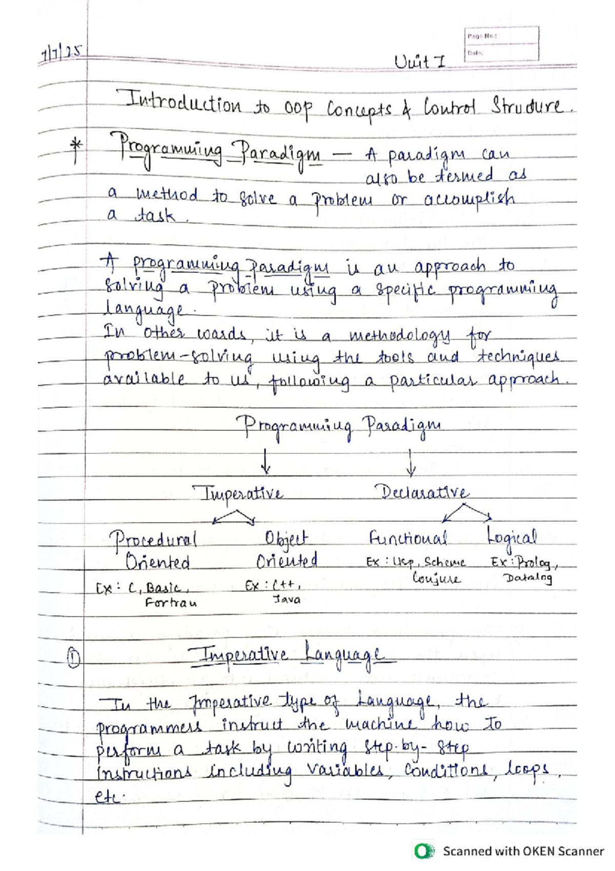 Java Unit I - Introduction to OOP Concepts and Programming Paradigms ...