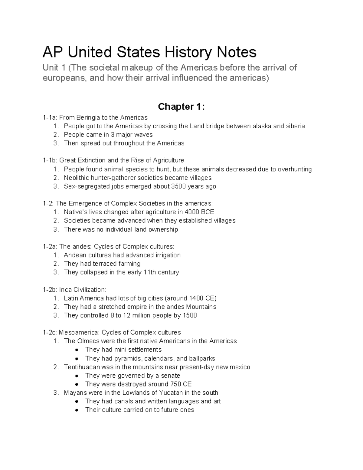 Chapter Summaries and Key Concepts from U.S. History - AP United States ...