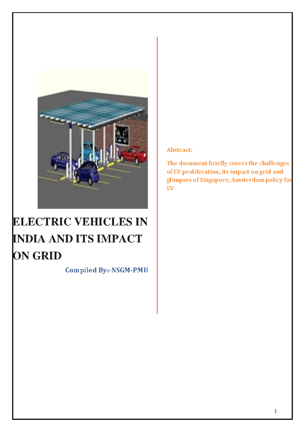 EVs in India: Challenges and Grid Impact Analysis (May 2017) - Studocu