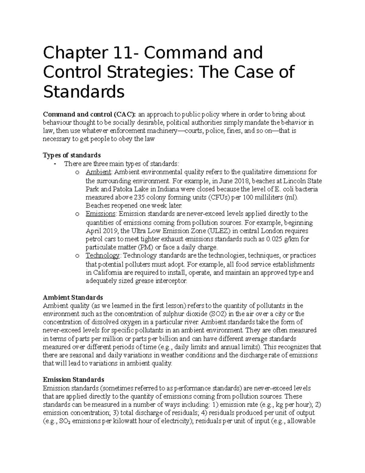 Lesson 7 - Chapter 11- Command and Control Strategies: The Case of ...