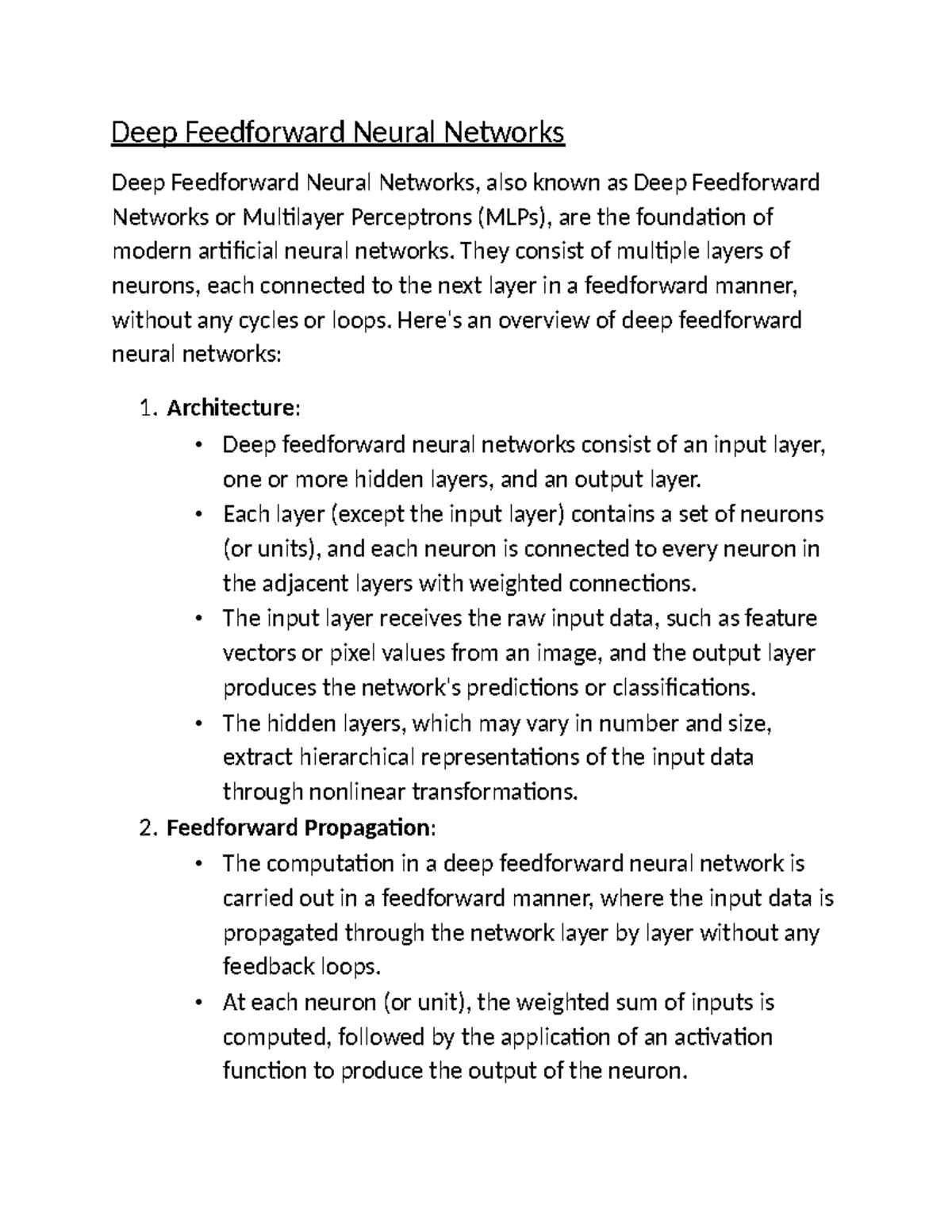 Unit 2 dl - Deep Feedforward Neural Networks Deep Feedforward Neural ...