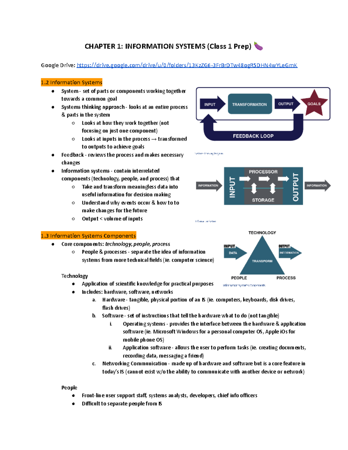 Comm205-notes - Midterm notes - CHAPTER 1: INFORMATION SYSTEMS (Class 1 ...