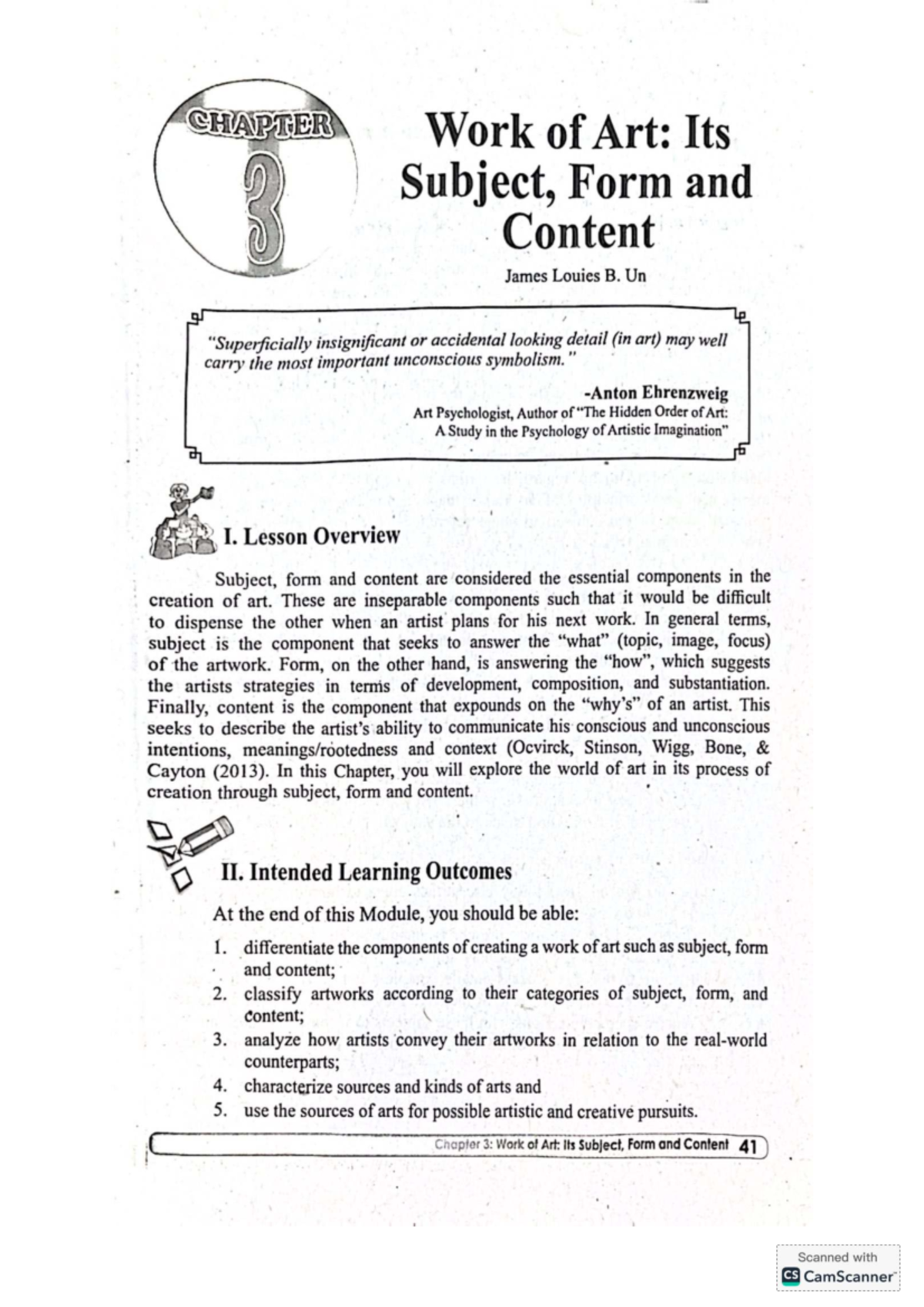 CS Chapter 3: Work of Art - Subject, Form, and Content Overview - Studocu