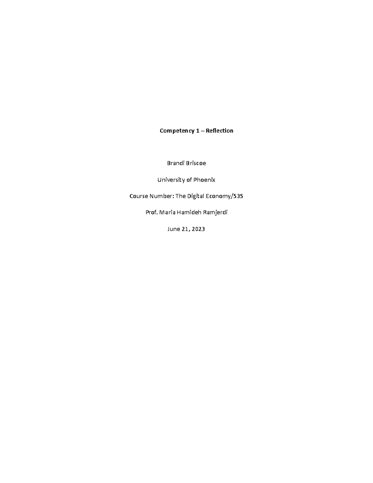 Ecocb-535 Competency 1 Reflection on Economics and Taxation - Studocu