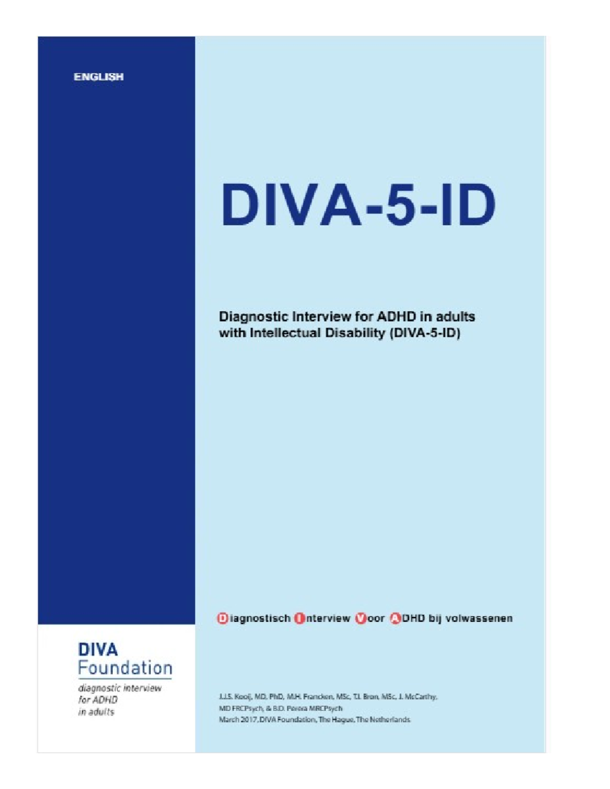 DIVA 5: Diagnostic Interview for ADHD in Adults with ID - Studocu