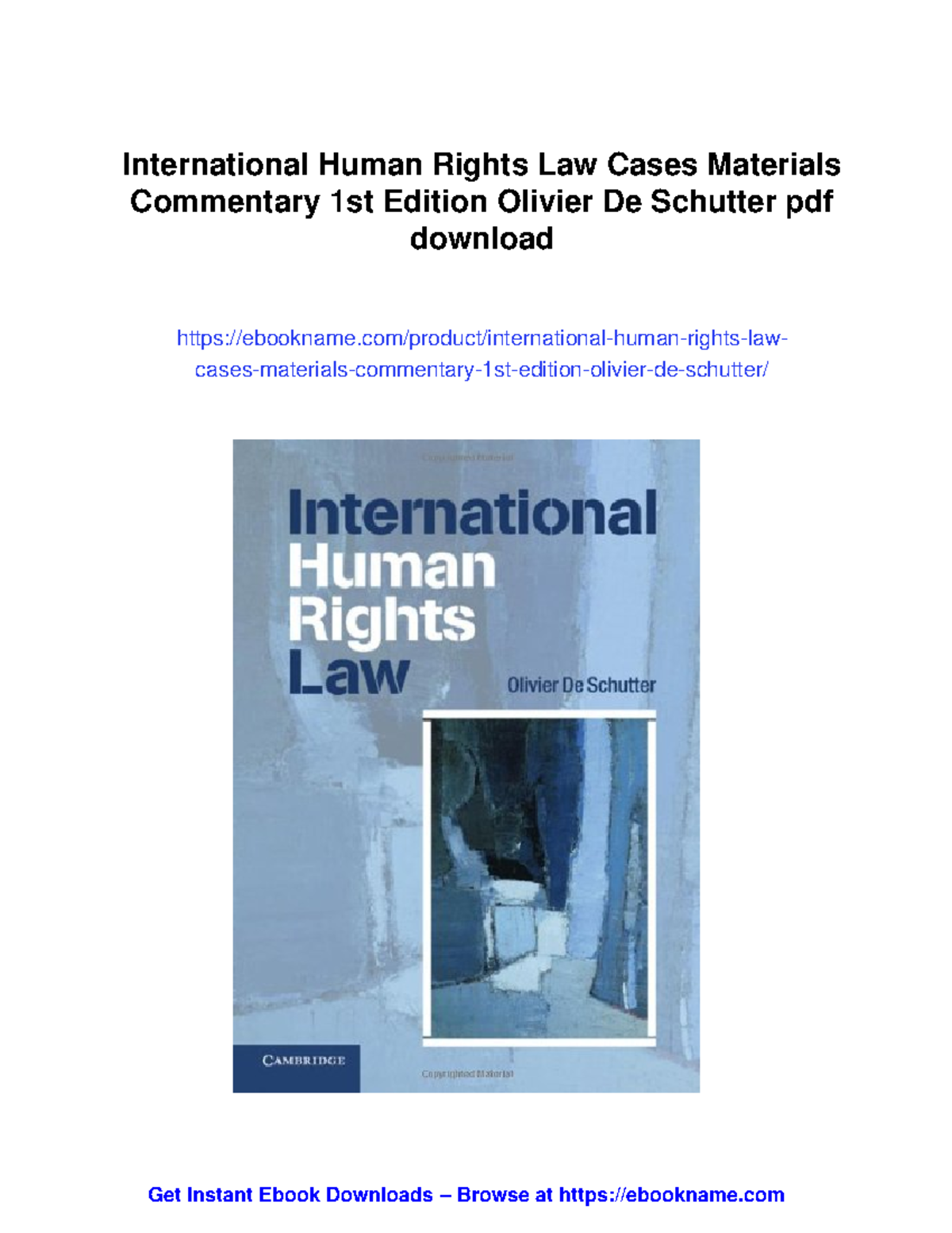 International human rights law: Cases, materials, and commentary - Studocu