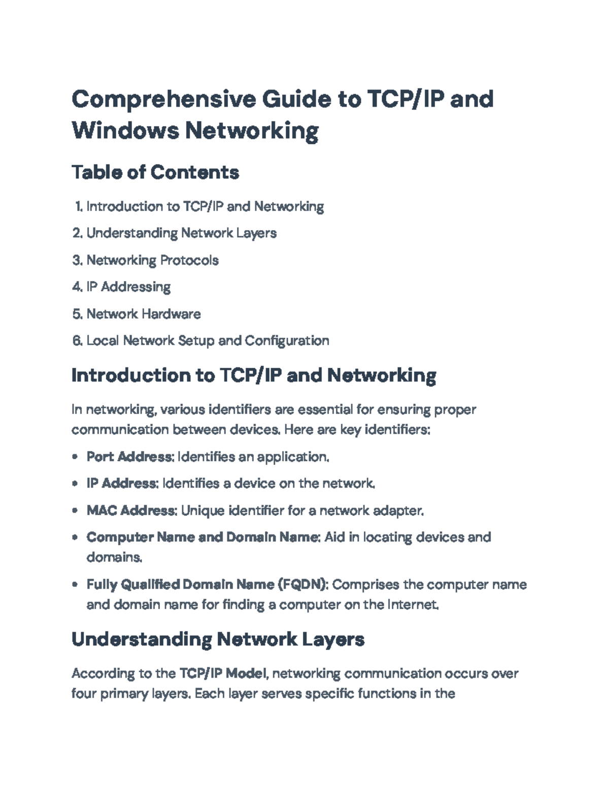 Comprehensive Guide to TCP/IP & Windows Networking Fundamentals ...