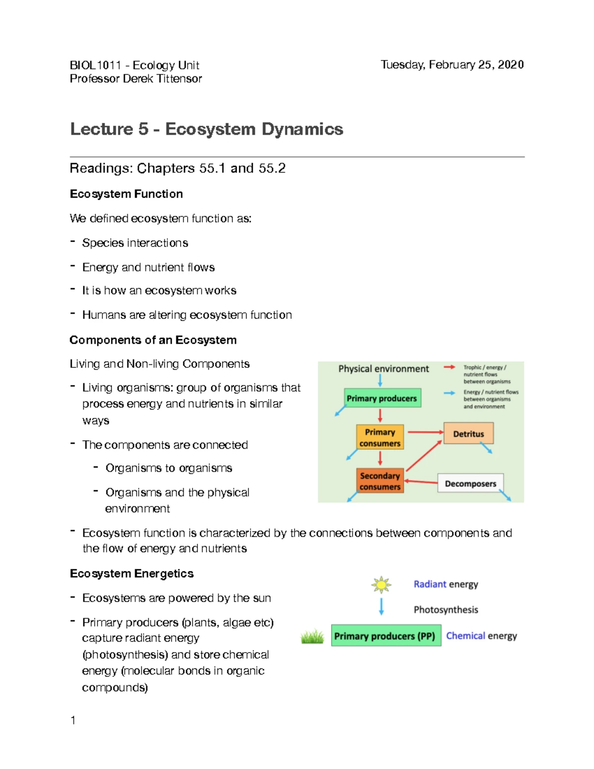 Unit 2 Lecture 3 - Aquatic Biomes and Species Interactions - Professor ...