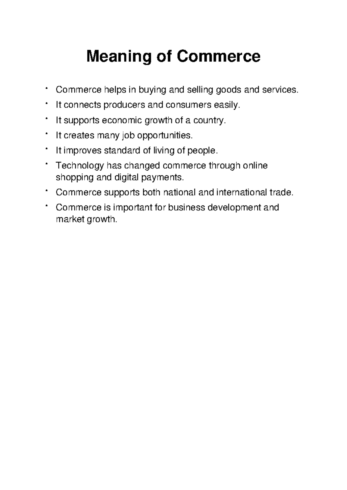 Class 11 Commerce Project: Key Concepts and Insights - Studocu
