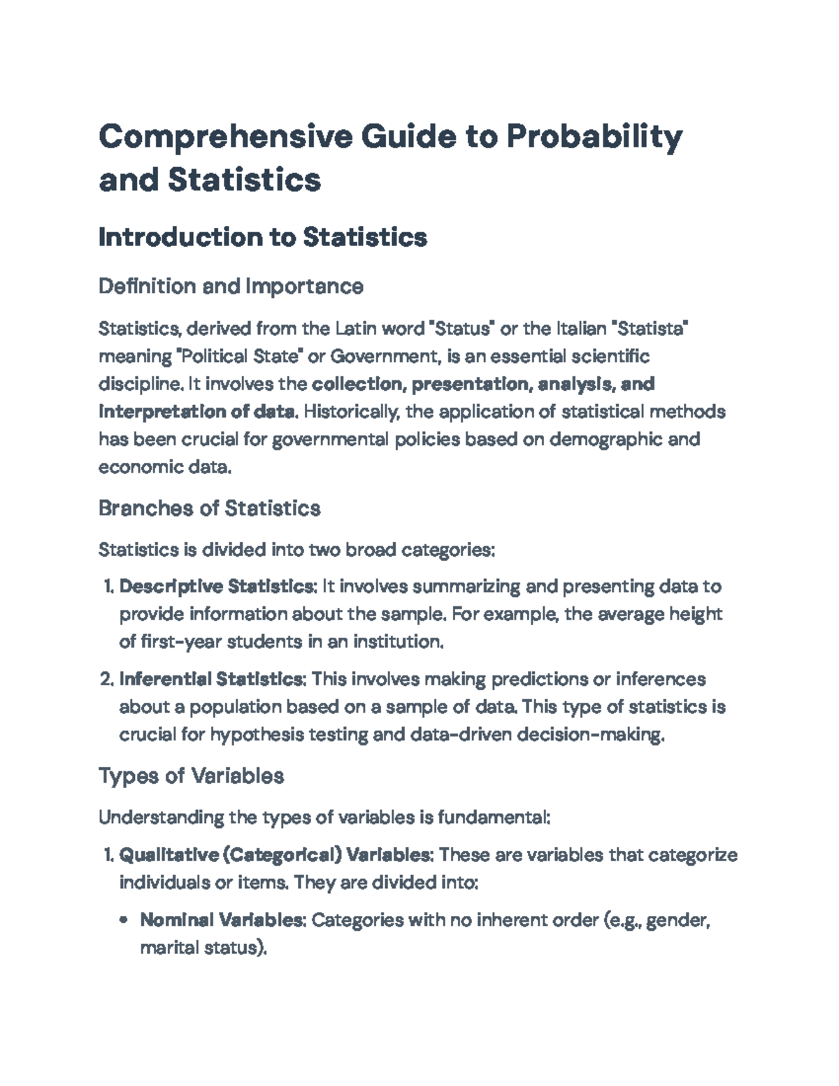 Comprehensive Guide to Probability & Statistics: Concepts & Methods ...