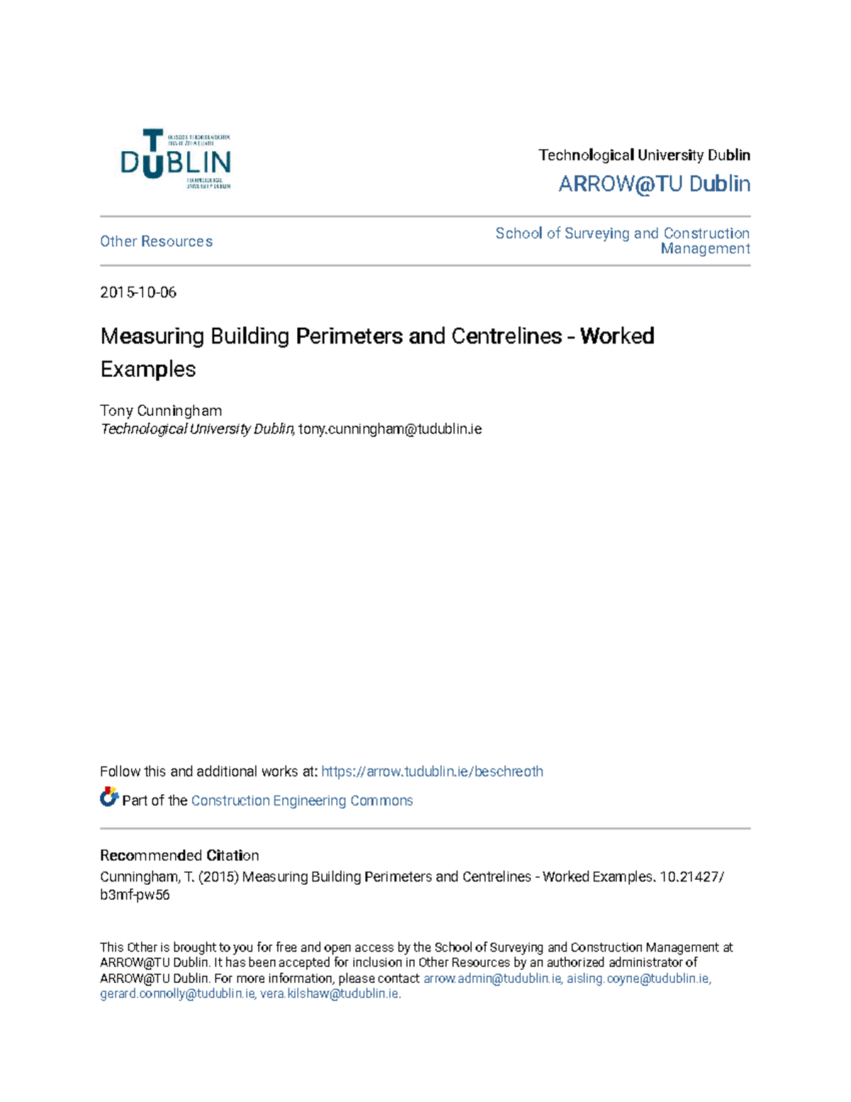 Measuring Building Perimeters and Centrelines: Worked Examples (CIV101 ...