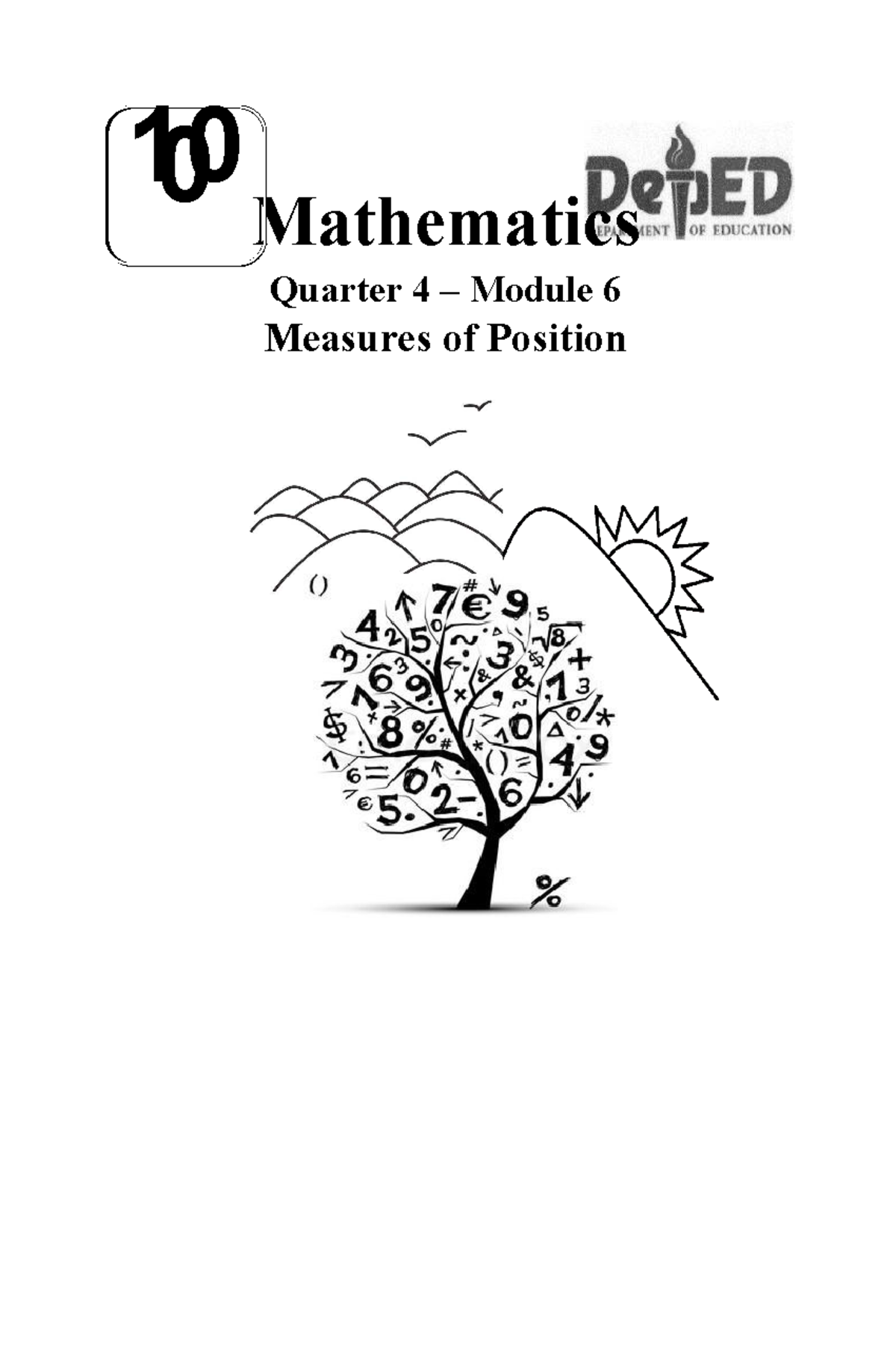 Math 10 Q4 Module 6: Measures of Position and Data Analysis - Studocu