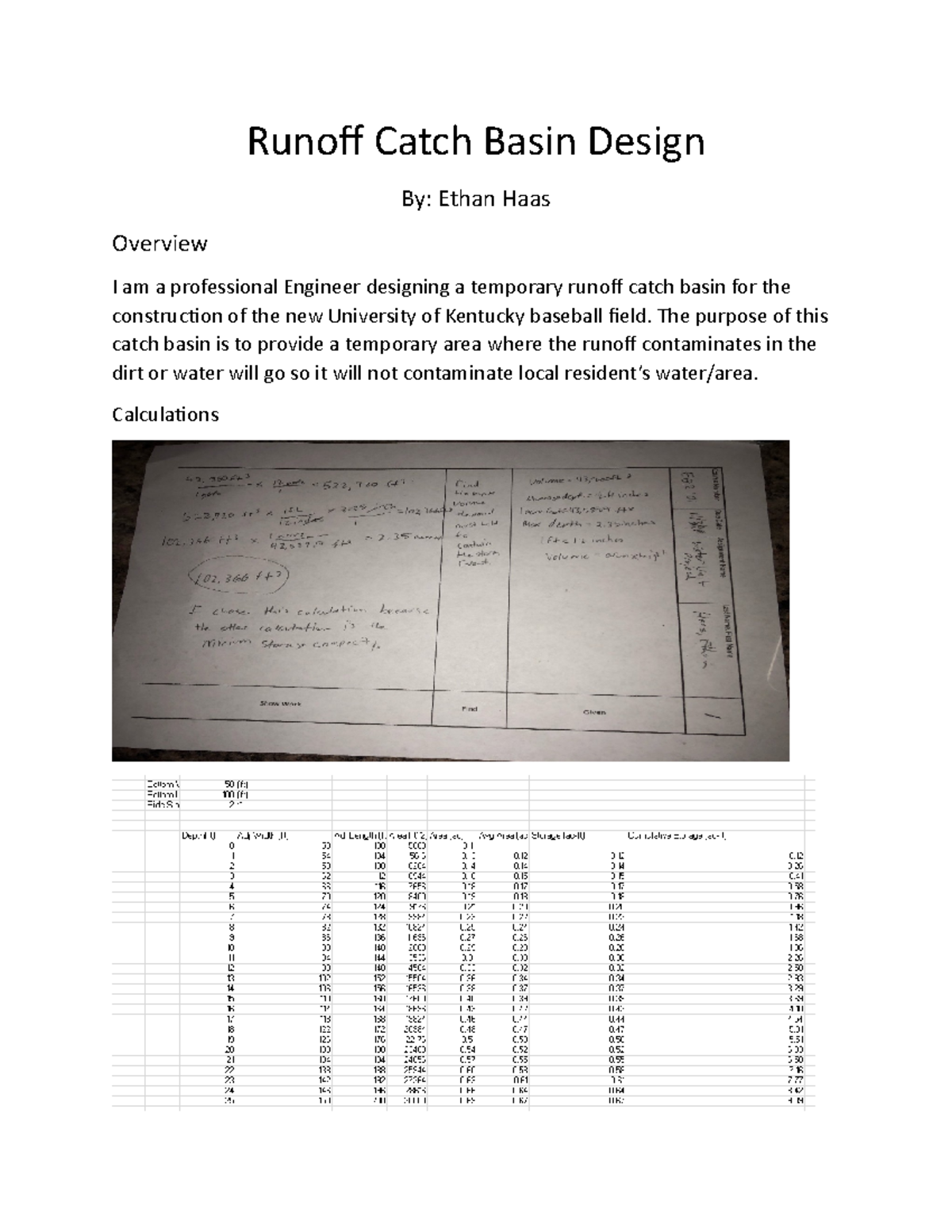 EGR 101 - Runoff Catch Basin Design - EGR101 - Runoff Catch Basin ...