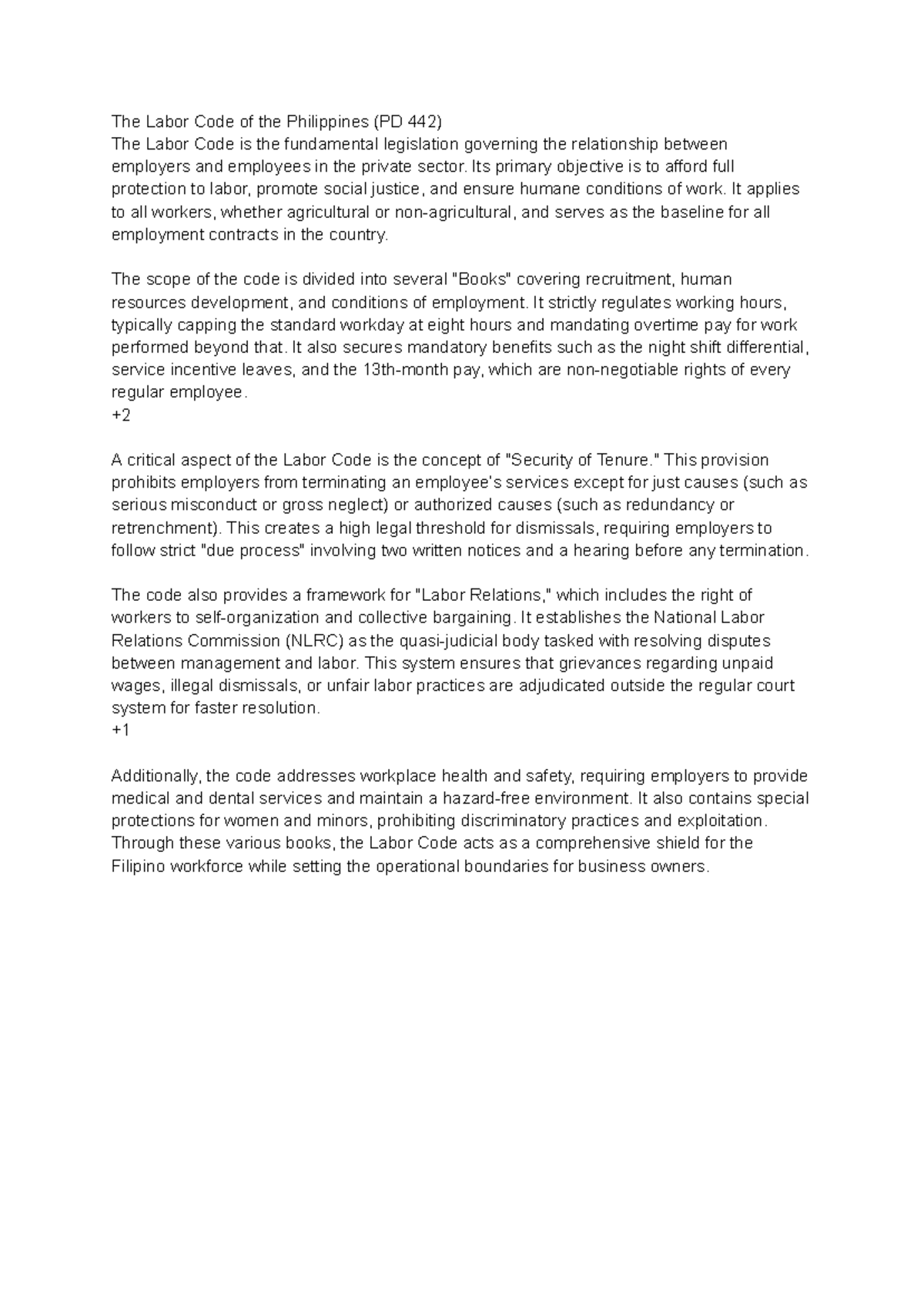 The Labor Code of the Philippines (PD 442): A Comprehensive Overview ...