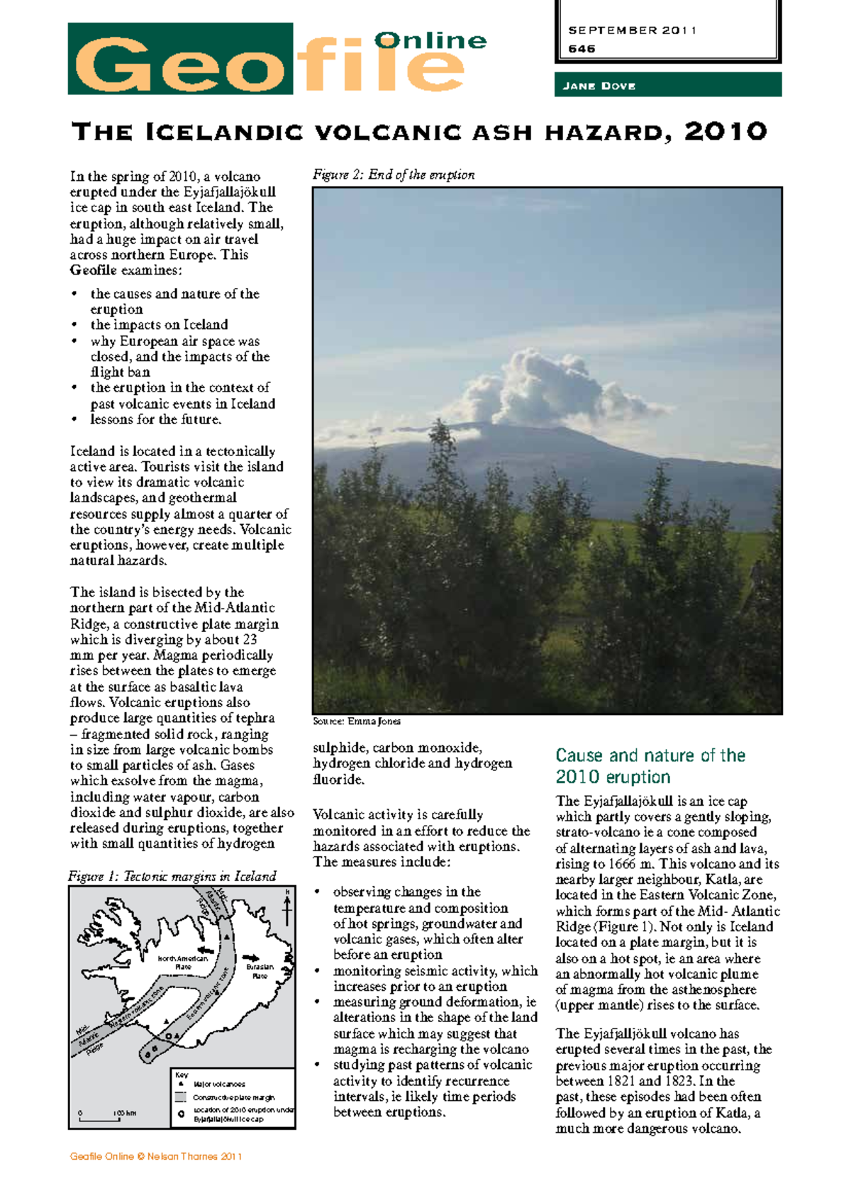 GeoFile 646: The Eyjafjallajökull Eruption and Its Impacts (2010) - Studocu