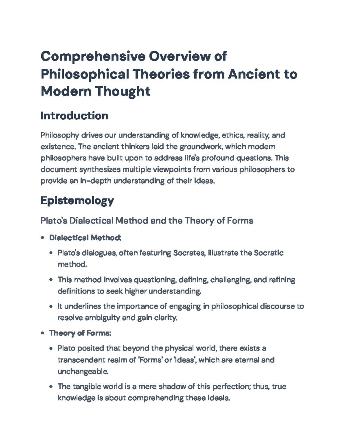 Philosophical Theories Overview: From Ancient to Modern Insights ...