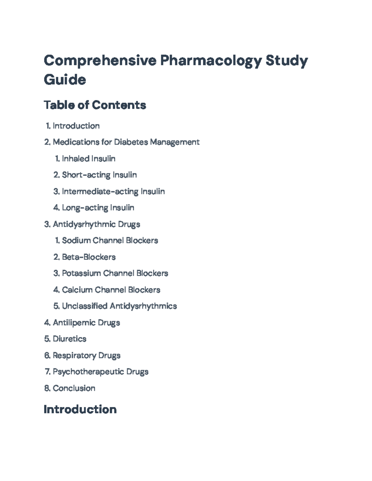 Comprehensive Pharmacology Study Guide for Nursing Students ...