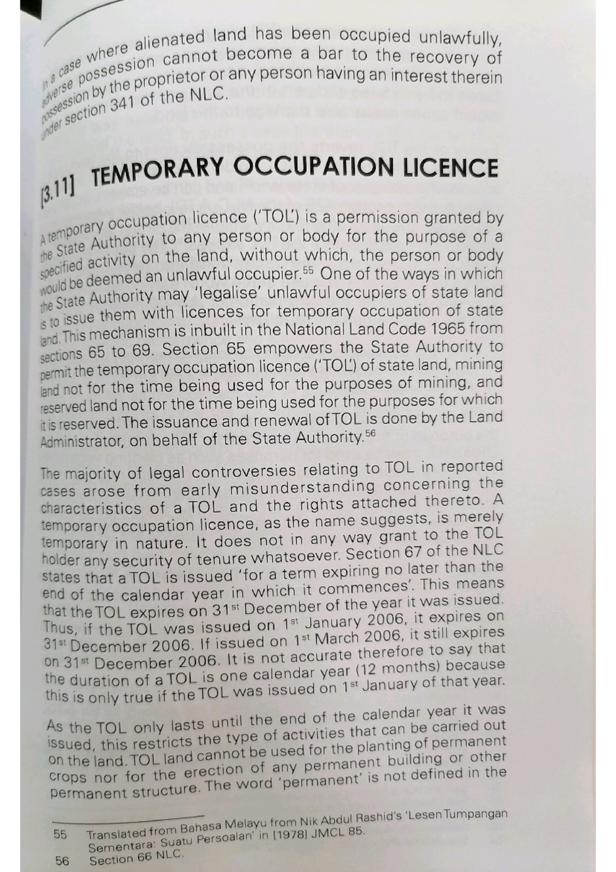 Temporary Occupation Licences (TOL) and Land Alienation Analysis - Studocu