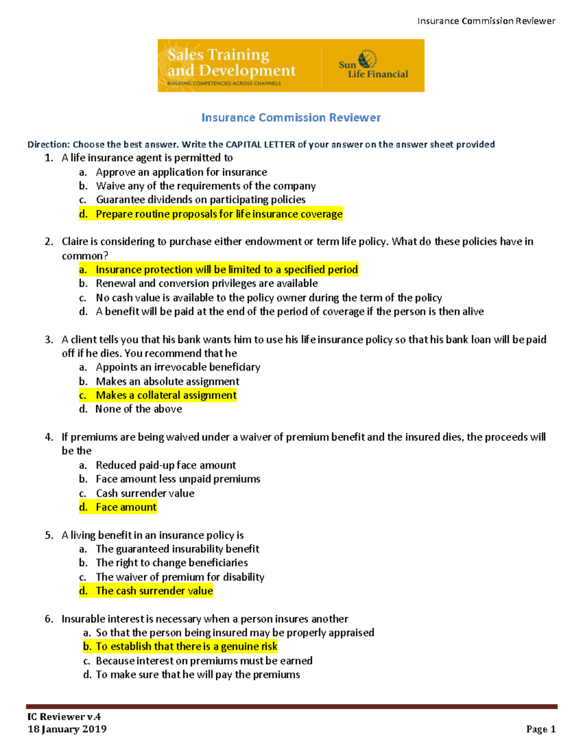 IC Reviewer: Comprehensive Guide to Insurance Concepts - Studocu