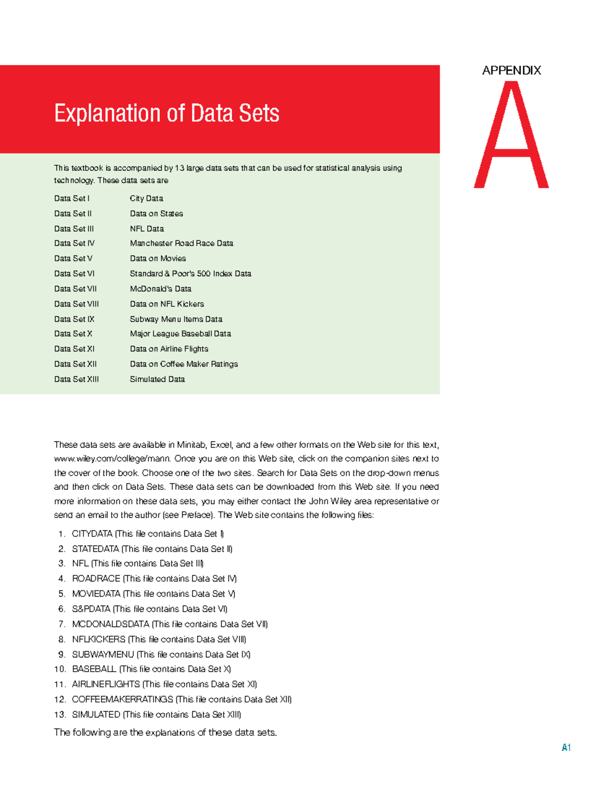 Explanation of data sets 06Op - APPENDIX Explanation of Data Sets This ...