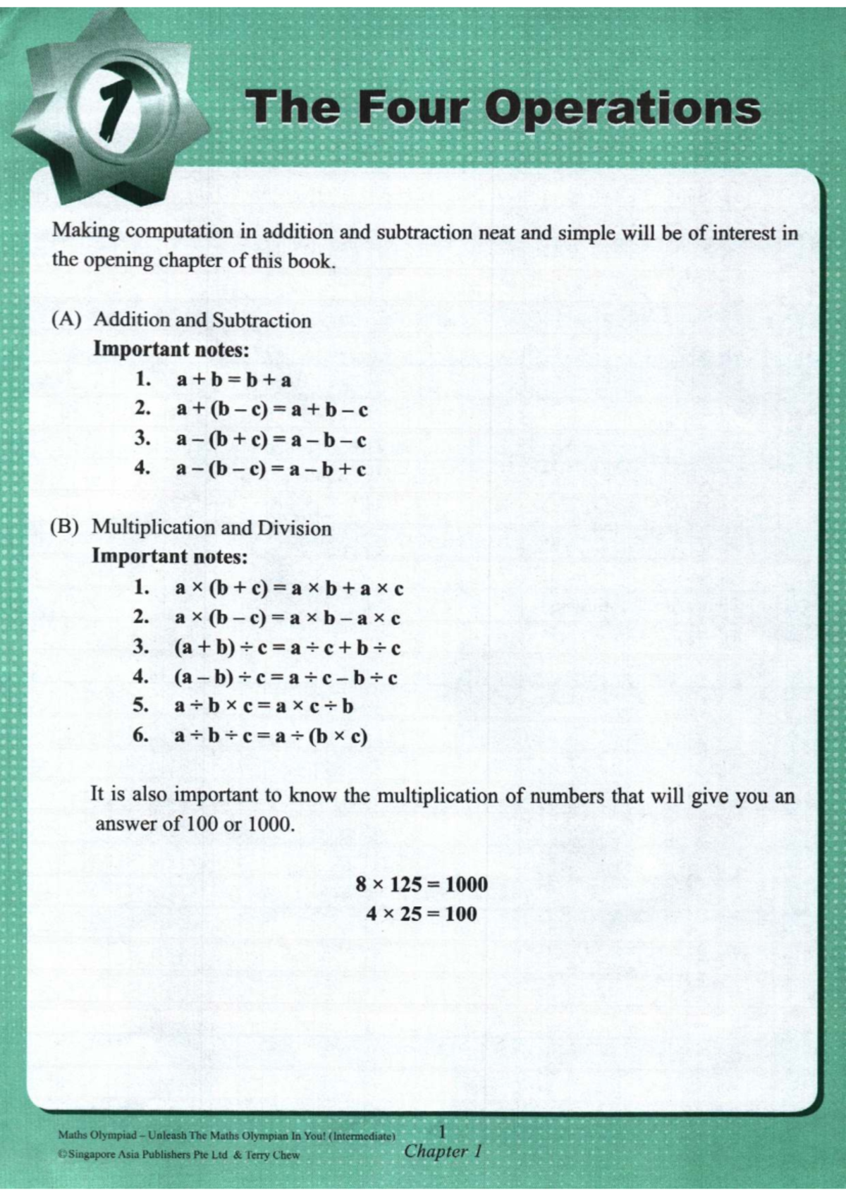 C1 G4-5 - Math: Addition, Subtraction, Multiplication & Division - Studocu