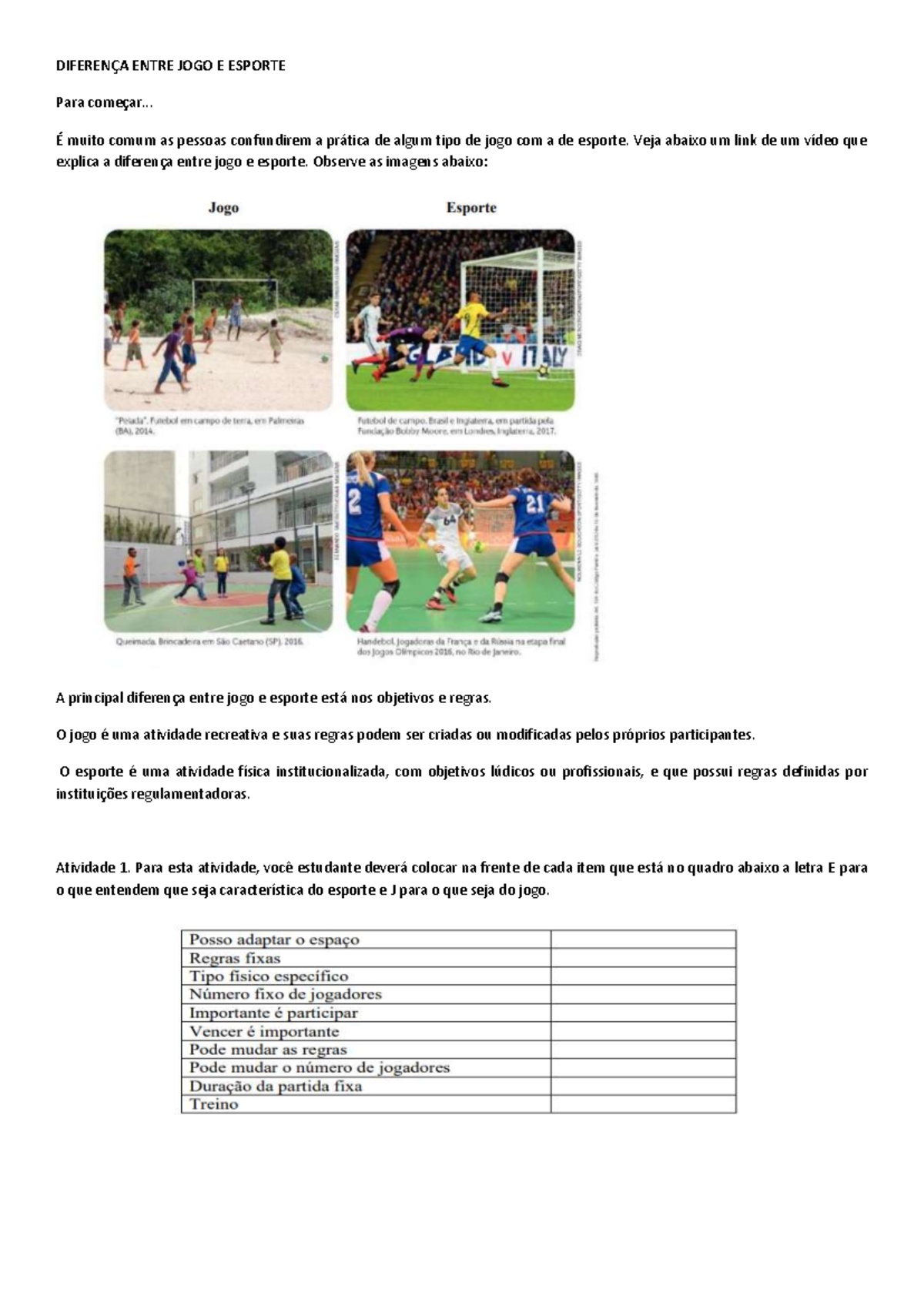 Diferença Entre JOGO E Esporte ANP OK - DIFERENÇA ENTRE JOGO E ESPORTE ...