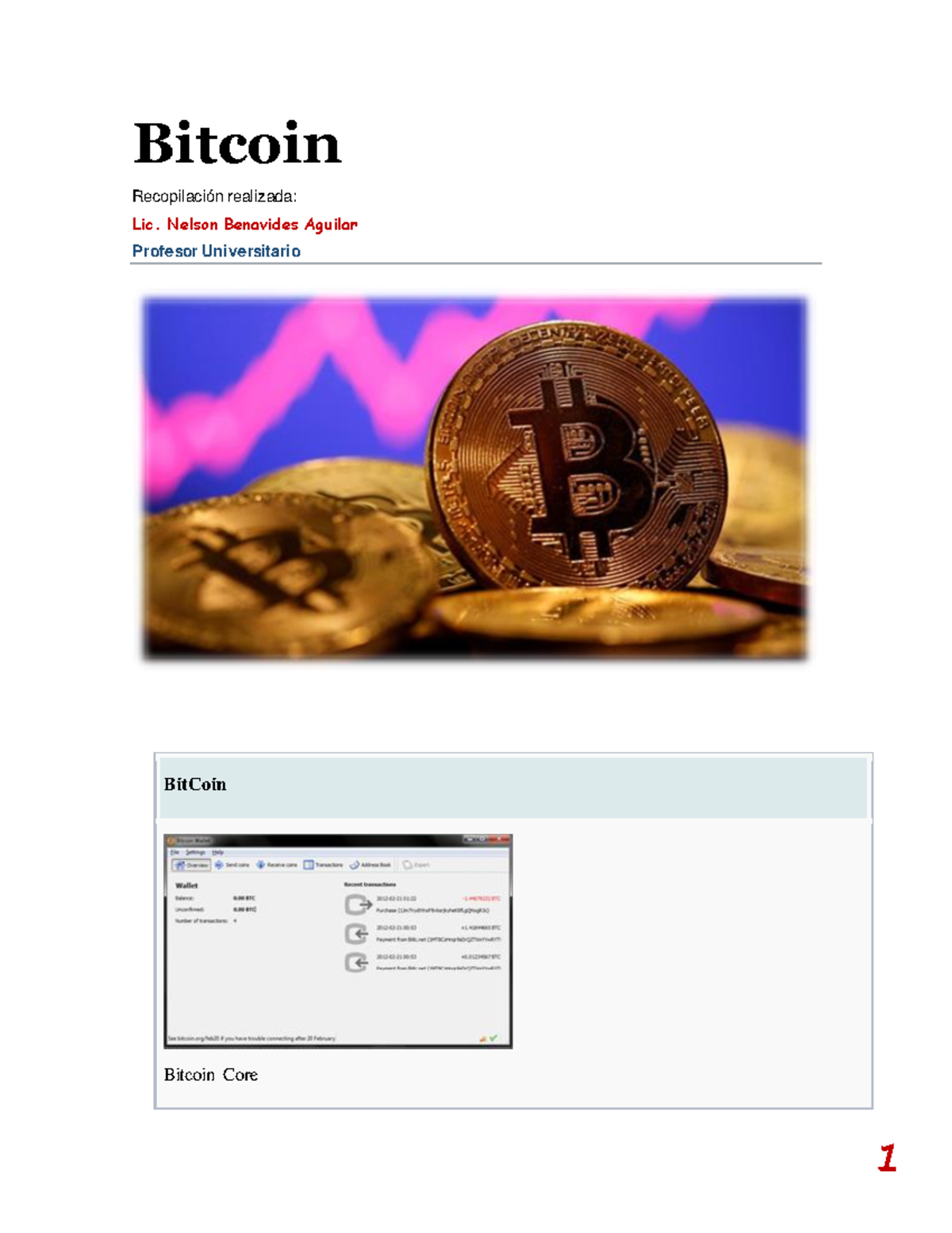 Bitcoin: Análisis Técnico y Legal del Criptomoneda (Trabajos de Clase) -  Studocu