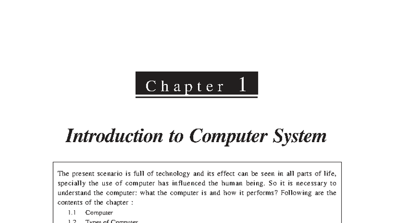 Chapter 1: Introduction to Computer Systems (CS101) - Studocu