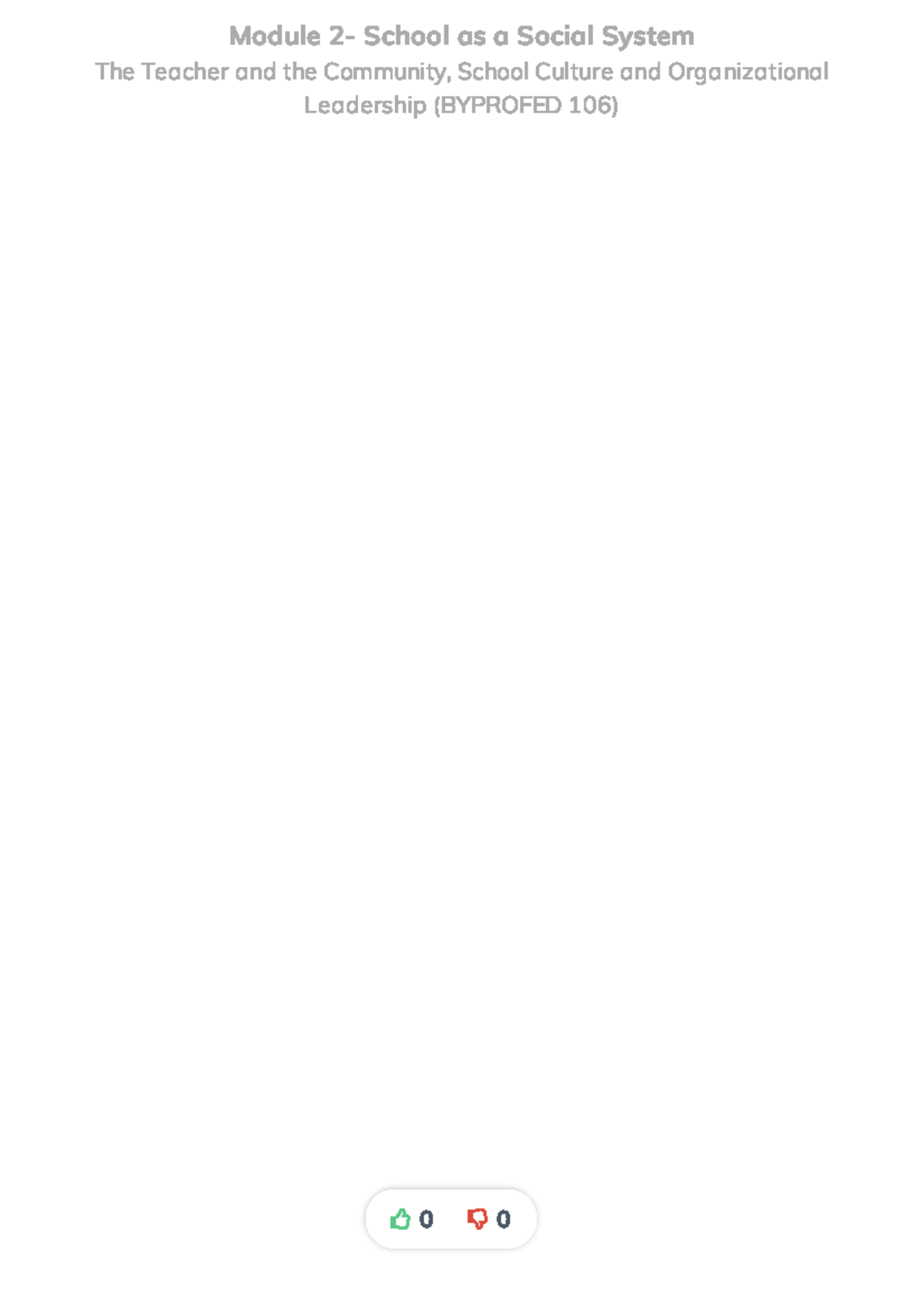 Study Guide for BYPROFED 106: Module 2 - School as a Social System ...