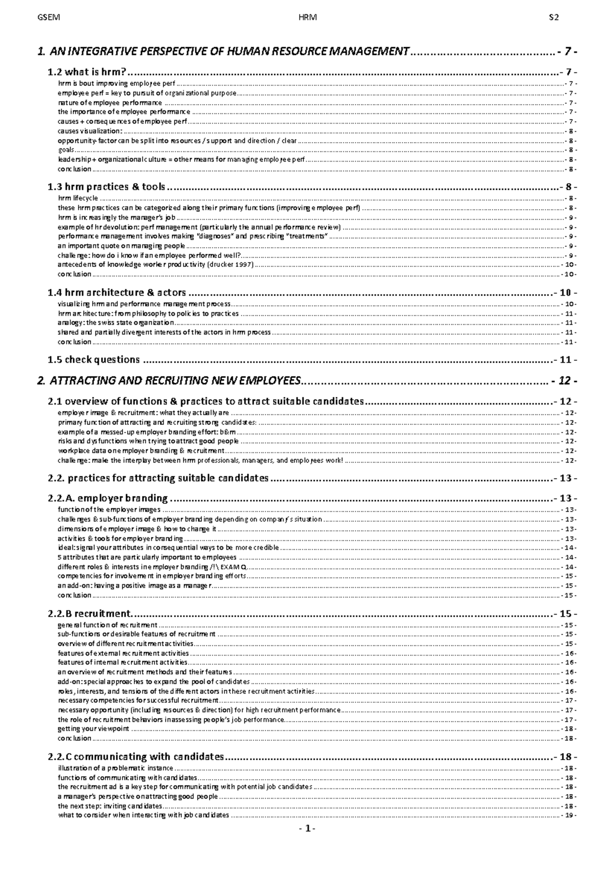 GSEM HRM S2: Integrative Overview of Human Resource Management - Studocu