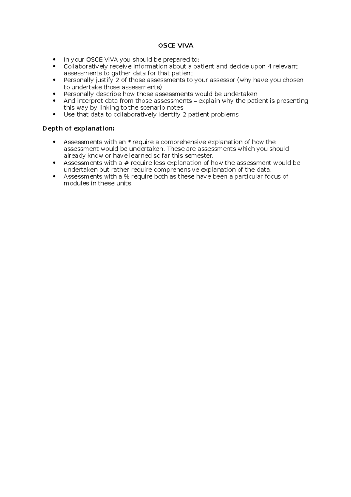 OSCE VIVA Exam Scripts for CNA 253 & CNA 255 Assessments - Studocu