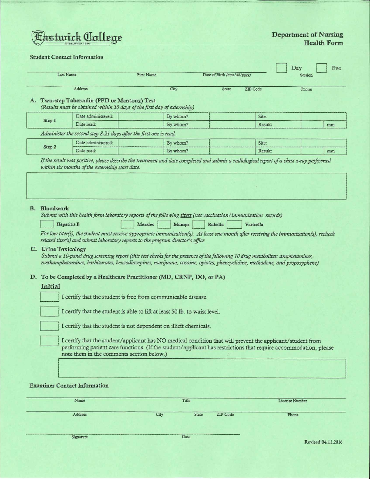 Nursing Health Form Submission Guidelines 11.11.21 - Studocu
