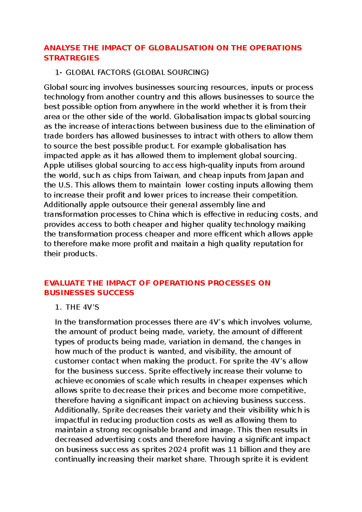 Impact of Globalisation on Operations Strategies: A Business Analysis ...