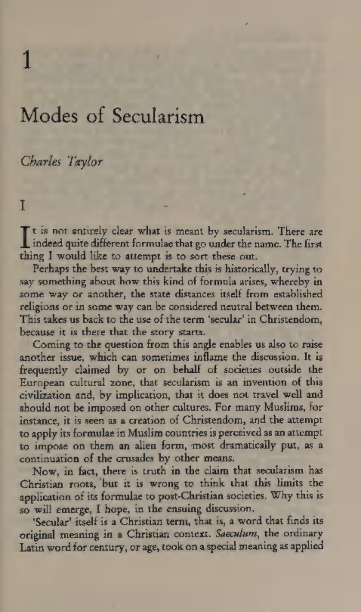 Modes of Secularism: Insights from Charles Taylor's Work - Studocu